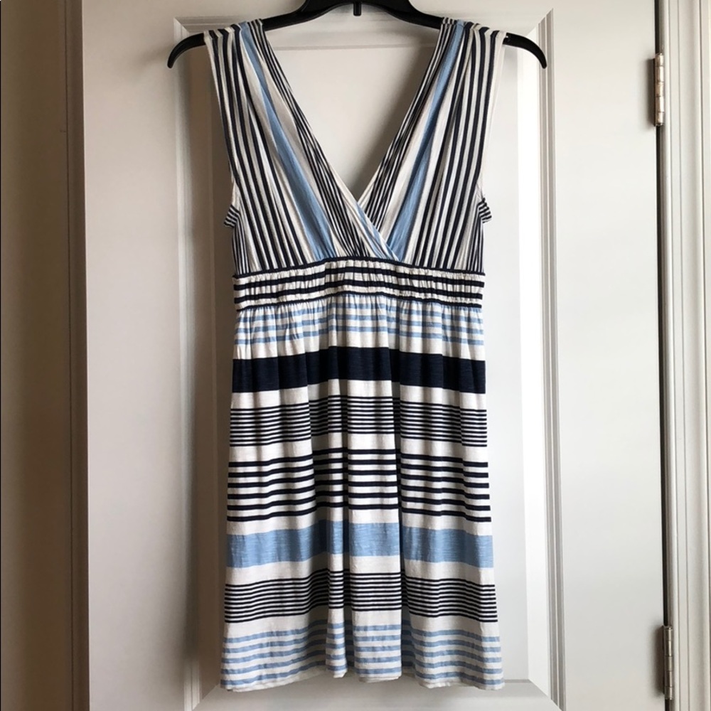 Ann Taylor Loft blue & white summer dress - XS